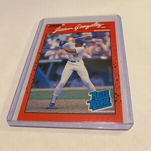 Juan Gonzalez RC Rookie 1990 Donruss Baseball Card #33 Vintage collectibles